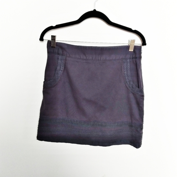 Anthropologie Dresses & Skirts - Anthropologie Elevenses Brown Embroidered Pencil Skirt Size 2